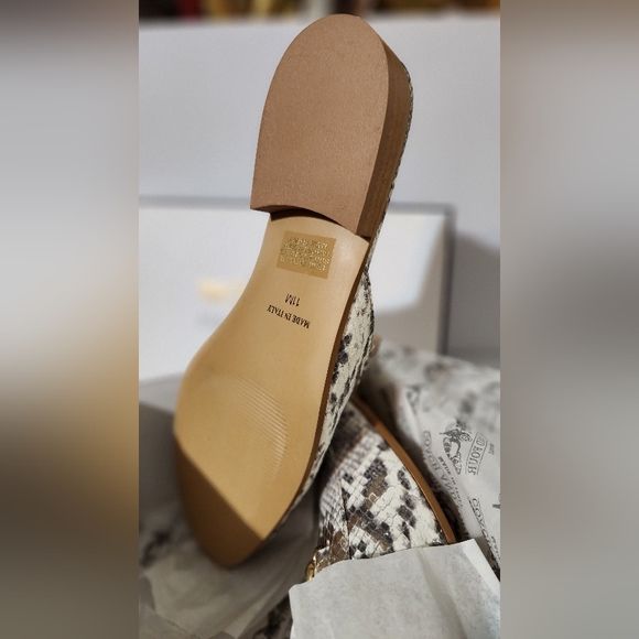 "Coach And Four" Brand Neline Mule 11M White/Gray,Grey/Gold Snakeskin Pattern - Picture 5 of 10